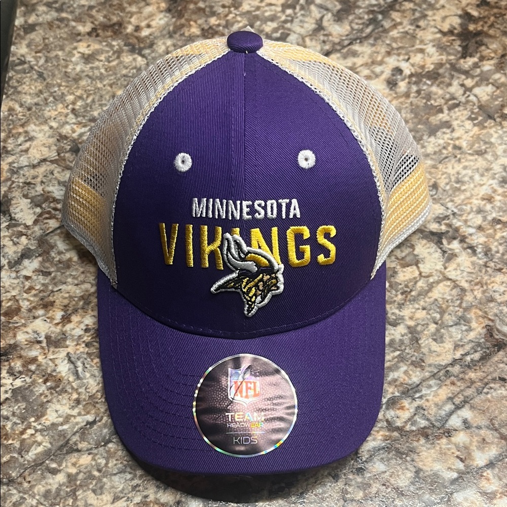 Minnesota Vikings Purple & Gold Trucker Kids Cap